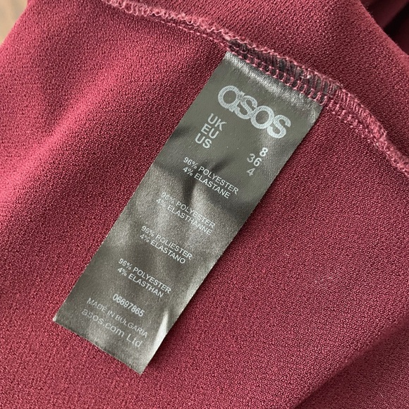 ASOS Burgundy Wrap Dress with Pockets - Picture 7 of 7